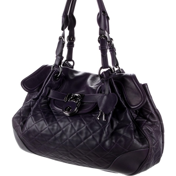Moschino Purple Leather Tote Bag - Picture 6 of 17